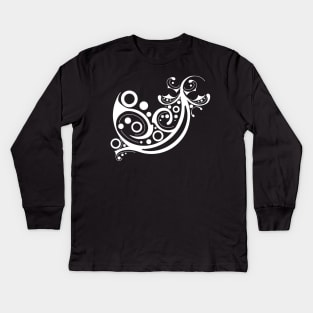 Filigree in White Kids Long Sleeve T-Shirt